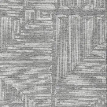 8' X 10' Gray And Ivory Geometric Washable Indoor Outdoor Area Rug