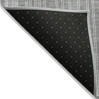 10' X 14' Gray And Ivory Geometric Washable Indoor Outdoor Area Rug