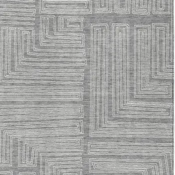 10' X 14' Gray And Ivory Geometric Washable Indoor Outdoor Area Rug
