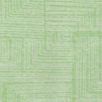 5' X 8' Mint Green And Ivory Geometric Washable Indoor Outdoor Area Rug
