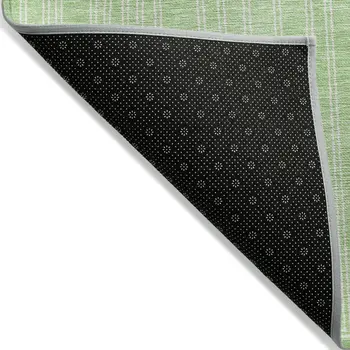 8' X 10' Mint Green And Ivory Geometric Washable Indoor Outdoor Area Rug