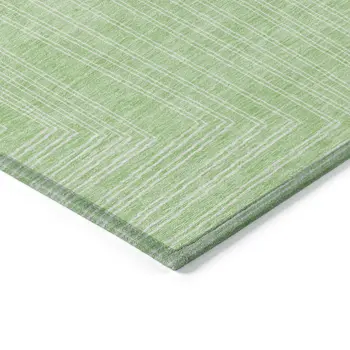 8' X 10' Mint Green And Ivory Geometric Washable Indoor Outdoor Area Rug