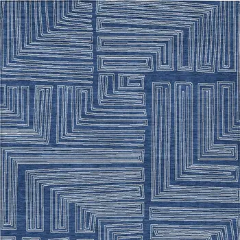 10' X 14' Navy Blue And Ivory Geometric Washable Indoor Outdoor Area Rug