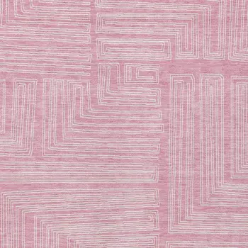 5' X 8' Pink And Ivory Geometric Washable Indoor Outdoor Area Rug