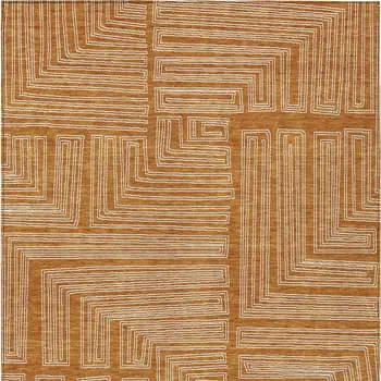 8' X 10' Copper And Ivory Geometric Washable Indoor Outdoor Area Rug