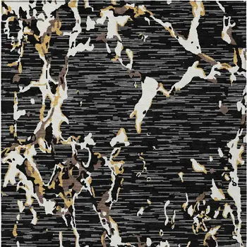 10' X 14' Black Ivory And Brown Striped Washable Indoor Outdoor Area Rug