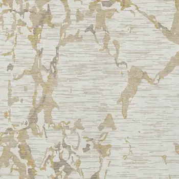 9' X 12' Ivory And Beige Striped Washable Indoor Outdoor Area Rug
