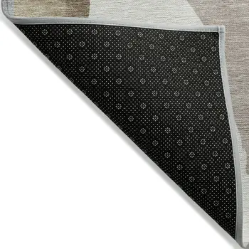 10' X 14' Beige Brown And Gray Abstract Washable Indoor Outdoor Area Rug