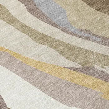 10' X 14' Beige Brown And Gray Abstract Washable Indoor Outdoor Area Rug