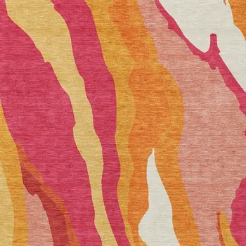 10' X 14' Blush Copper And Ivory Abstract Washable Indoor Outdoor Area Rug