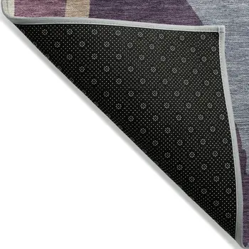 10' X 14' Plum Purple And Ivory Abstract Washable Indoor Outdoor Area Rug