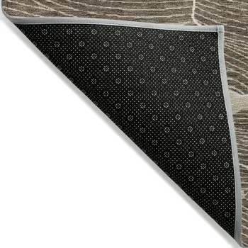 3' X 5' Brown And Ivory Abstract Washable Indoor Outdoor Area Rug