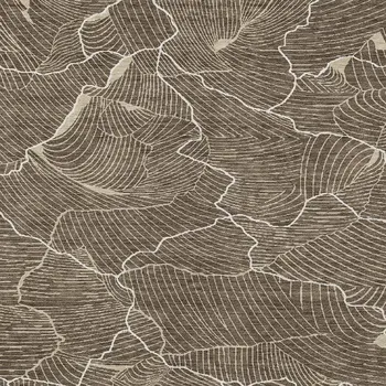 5' X 8' Brown And Ivory Abstract Washable Indoor Outdoor Area Rug