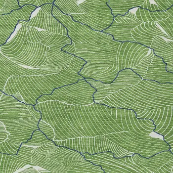 3' X 5' Green Blue And Ivory Abstract Washable Indoor Outdoor Area Rug