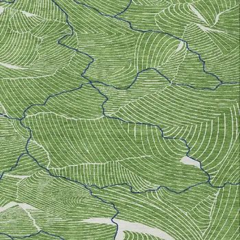 9' X 12' Green Blue And Ivory Abstract Washable Indoor Outdoor Area Rug