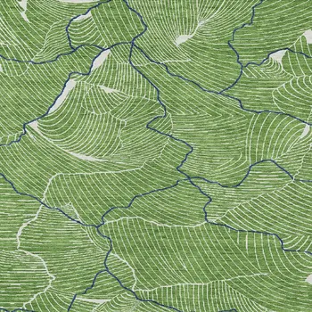 10' X 14' Green Blue And Ivory Abstract Washable Indoor Outdoor Area Rug