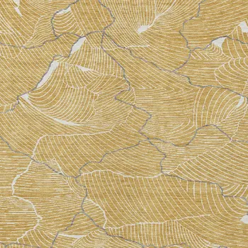 10' X 14' Gold Charcoal And Ivory Abstract Washable Indoor Outdoor Area Rug