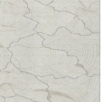 5' X 8' Ivory And Gray Abstract Washable Indoor Outdoor Area Rug