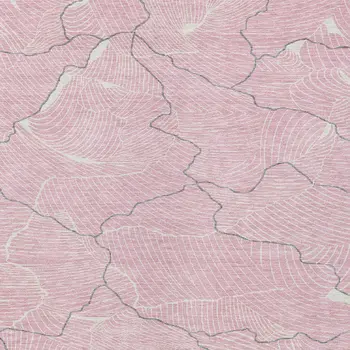 8' X 10' Pink Ivory And Gray Abstract Washable Indoor Outdoor Area Rug