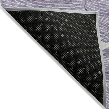 5' X 8' Purple And Ivory Abstract Washable Indoor Outdoor Area Rug