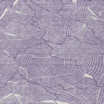 8' X 10' Purple And Ivory Abstract Washable Indoor Outdoor Area Rug