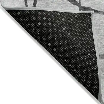 8' X 10' Gray And Charcoal Abstract Washable Indoor Outdoor Area Rug