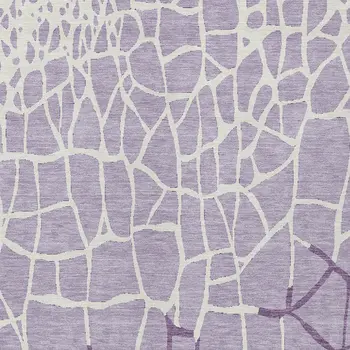 8' X 10' Lavender And Ivory Abstract Washable Indoor Outdoor Area Rug