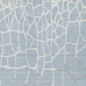 5' X 8' Sky Blue And Ivory Abstract Washable Indoor Outdoor Area Rug