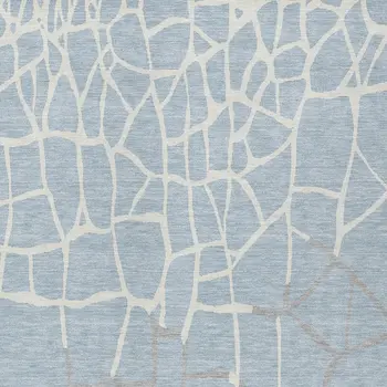 8' X 10' Sky Blue And Ivory Abstract Washable Indoor Outdoor Area Rug