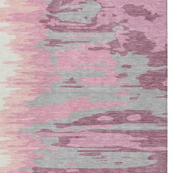 3' X 5' Blush Beige And Gray Abstract Washable Indoor Outdoor Area Rug