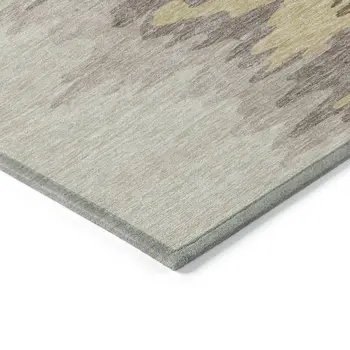 10' X 14' Coffee Beige And Tan Abstract Washable Indoor Outdoor Area Rug