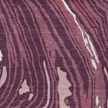 9' X 12' Burgundy Brick Red And Ivory Abstract Washable Indoor Outdoor Area Rug