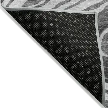 3' X 5' Gray Charcoal And Tan Abstract Washable Indoor Outdoor Area Rug