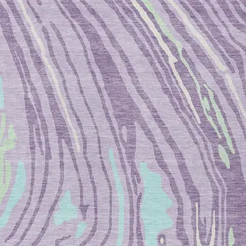 9' X 12' Lavender Sky Blue And Ivory Abstract Washable Indoor Outdoor Area Rug