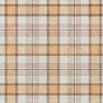 3' X 5' Peach And Beige Plaid Washable Indoor Outdoor Area Rug