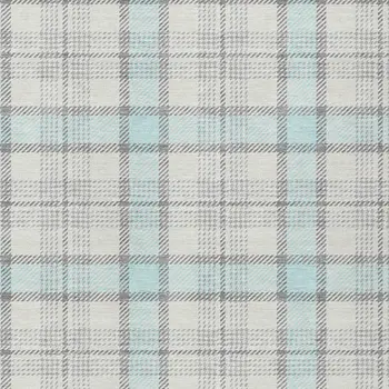 3' X 5' Sky Blue And Gray Plaid Washable Indoor Outdoor Area Rug