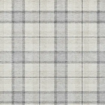 3' X 5' Silver And Gray Plaid Washable Indoor Outdoor Area Rug