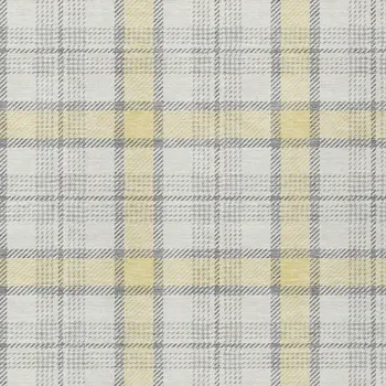 5' X 8' Yellow And Gray Plaid Washable Indoor Outdoor Area Rug