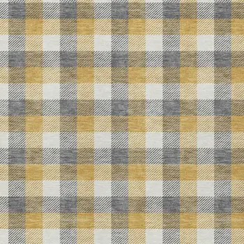 10' X 14' Gray Tan And Beige Plaid Washable Indoor Outdoor Area Rug