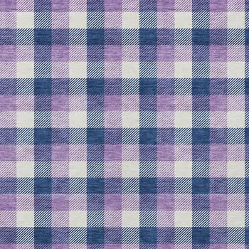 5' X 8' Navy Blue Purple And Beige Plaid Washable Indoor Outdoor Area Rug