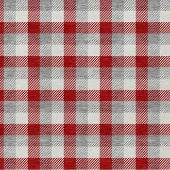 3' X 5' Red Gray And Beige Plaid Washable Indoor Outdoor Area Rug