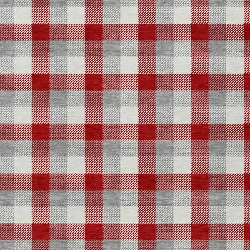 10' X 14' Red Gray And Beige Plaid Washable Indoor Outdoor Area Rug