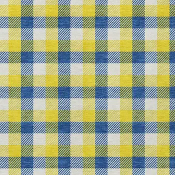 9' X 12' Yellow Blue And Beige Plaid Washable Indoor Outdoor Area Rug