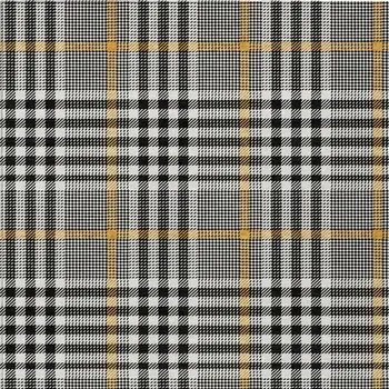 9' X 12' Black Gold And Ivory Plaid Washable Indoor Outdoor Area Rug