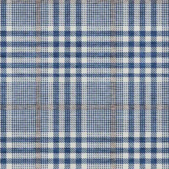 3' X 5' Navy Blue Ivory And Brown Plaid Washable Indoor Outdoor Area Rug