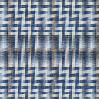 5' X 8' Navy Blue Ivory And Brown Plaid Washable Indoor Outdoor Area Rug