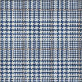10' X 14' Navy Blue Ivory And Brown Plaid Washable Indoor Outdoor Area Rug