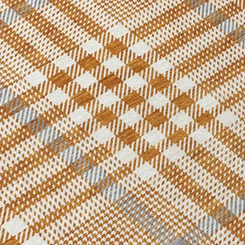 3' X 5' Brown Beige And Beige Plaid Washable Indoor Outdoor Area Rug