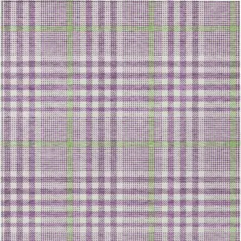 3' X 5' Purple Green And Ivory Plaid Washable Indoor Outdoor Area Rug