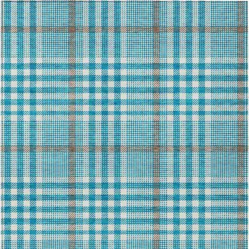 3' X 5' Teal Blue Ivory And Brown Plaid Washable Indoor Outdoor Area Rug